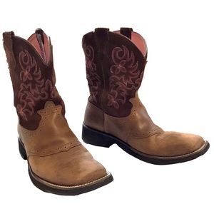ARIAT Women’s Pink Stitch Cowboy Boots Sz. 10